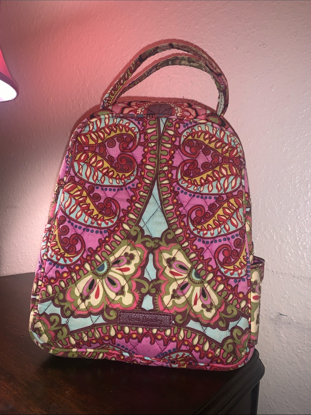 Vera Bradley Pink Paisley Quilted Lunchbox/bag Like new